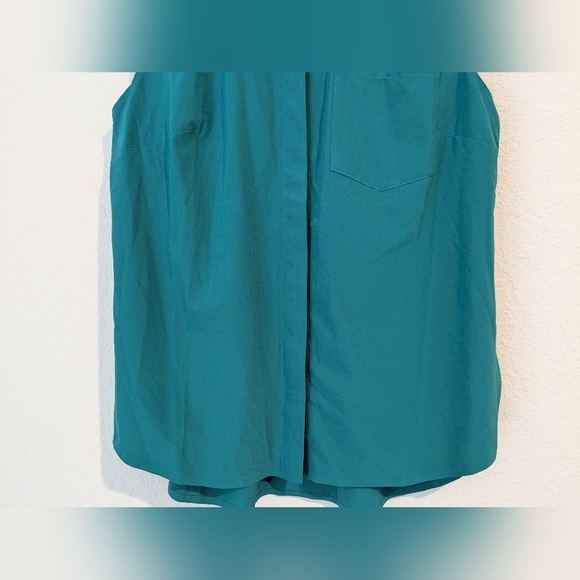 Athleta Emerald Green Teal Sleeveless Collared Button-Up Everlasting Tank Office - Picture 8 of 12